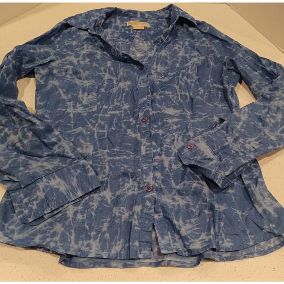 Beautiful MICHAEL KORS Women's button up long sleeve Blue Size 12 - Picture 5 of 5